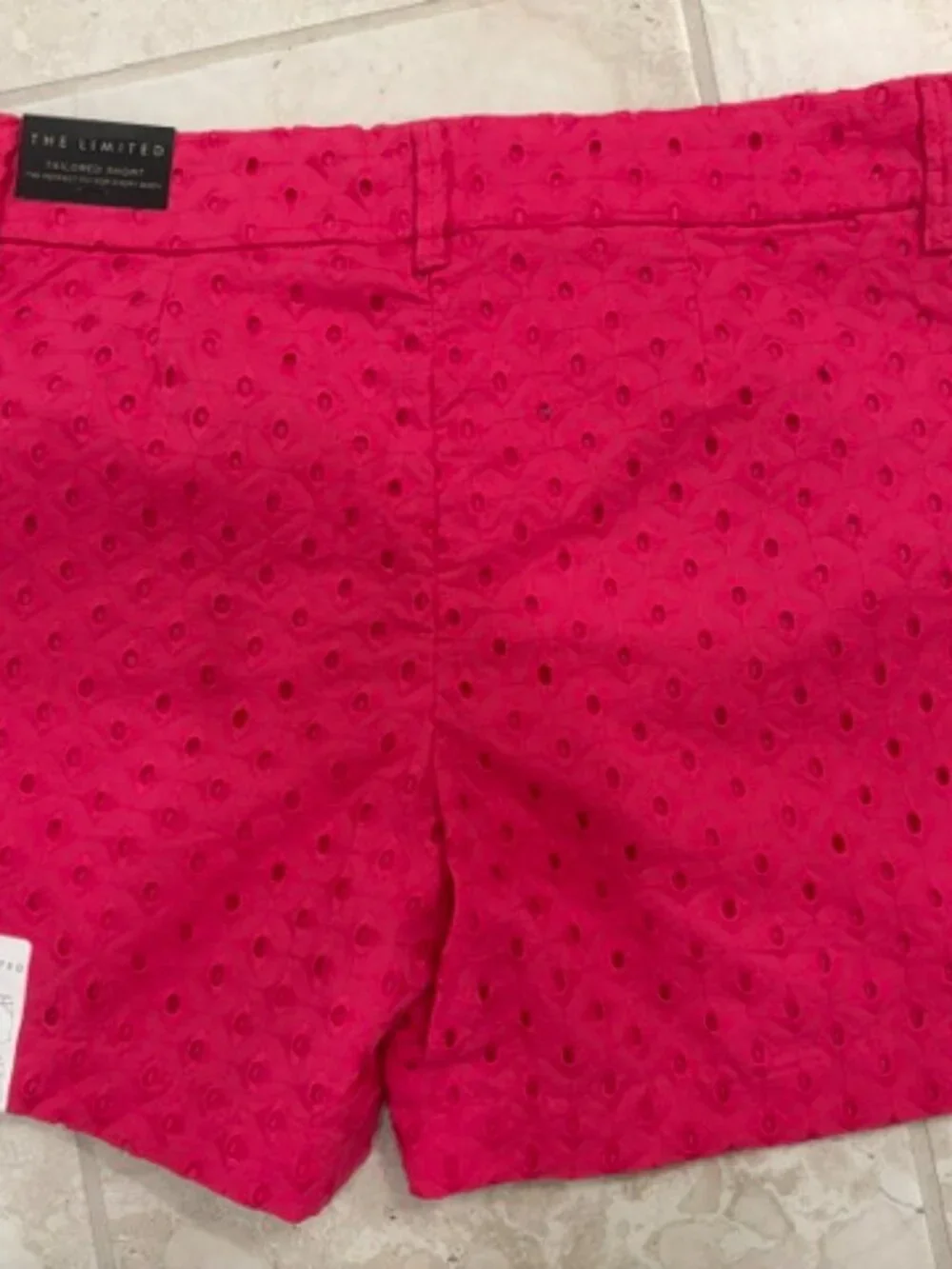 NWT Womens THE LIMITED Hot Pink Eyelet Tailored Shorts Sz 4 ElleWoods Barbiecore